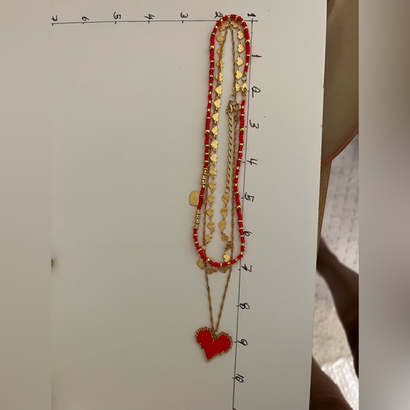 Multi Strand Beaded Heart Necklace Set for Women - Miyuki Romantic Necklace - Picture 4 of 5